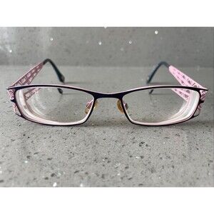 Fysh UK Eyeglasses Frames ONLY 3438 582 Pink Purple Rectangle Full Rim 51-18-135
